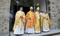 Prieur Jaquenoud, Mgr Lovey, Mgr Scarcella, Sous-Prieur Amoos, © Clin d'Oeil